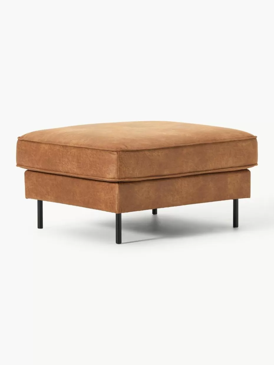 Hocker | Sofaserien-Westwing Collection Sofa-Hocker Hunter aus recyceltem Leder Leder Braun