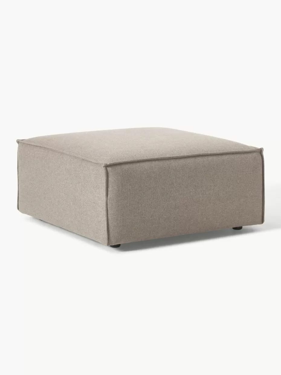Hocker | Sofaserien-Westwing Collection Sofa-Hocker Lennon Webstoff Taupe