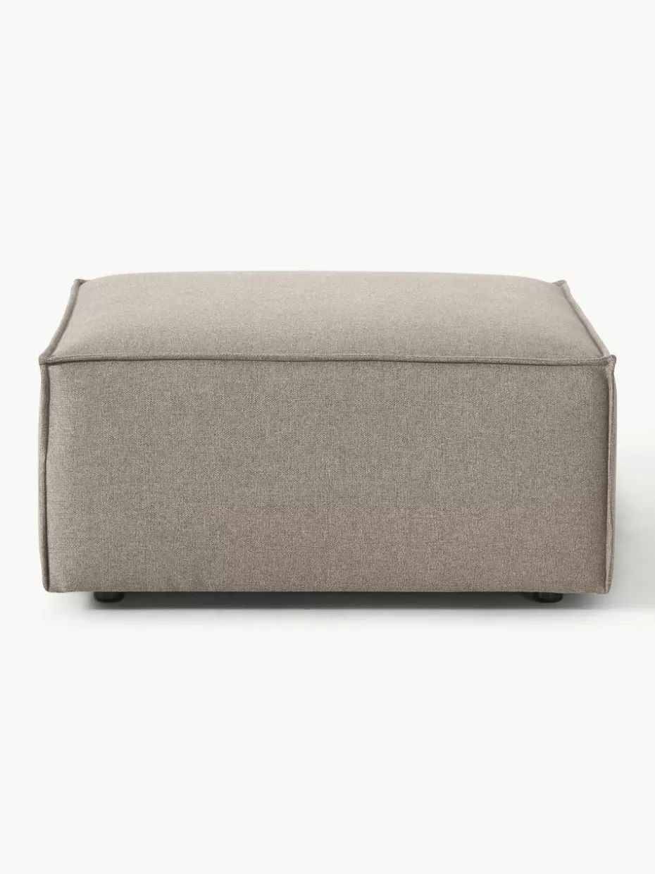 Hocker | Sofaserien-Westwing Collection Sofa-Hocker Lennon Webstoff Taupe