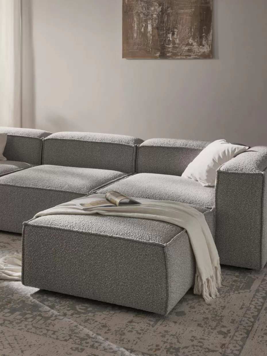 Hocker | Sofaserien-Westwing Collection Sofa-Hocker Lennon aus Bouclé Bouclé Taupe