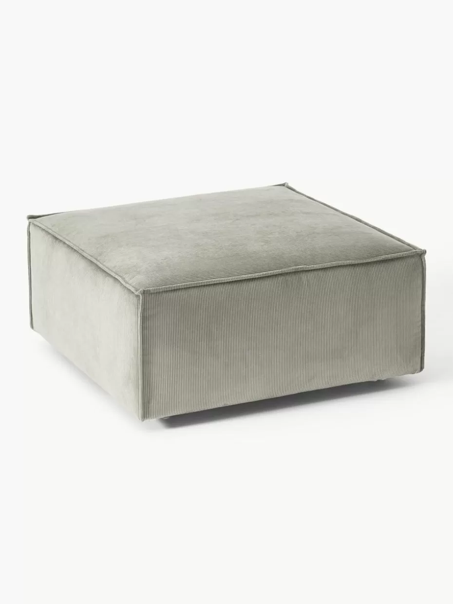 Hocker | Sofaserien-Westwing Collection Sofa-Hocker Lennon aus Cord Cord Grau