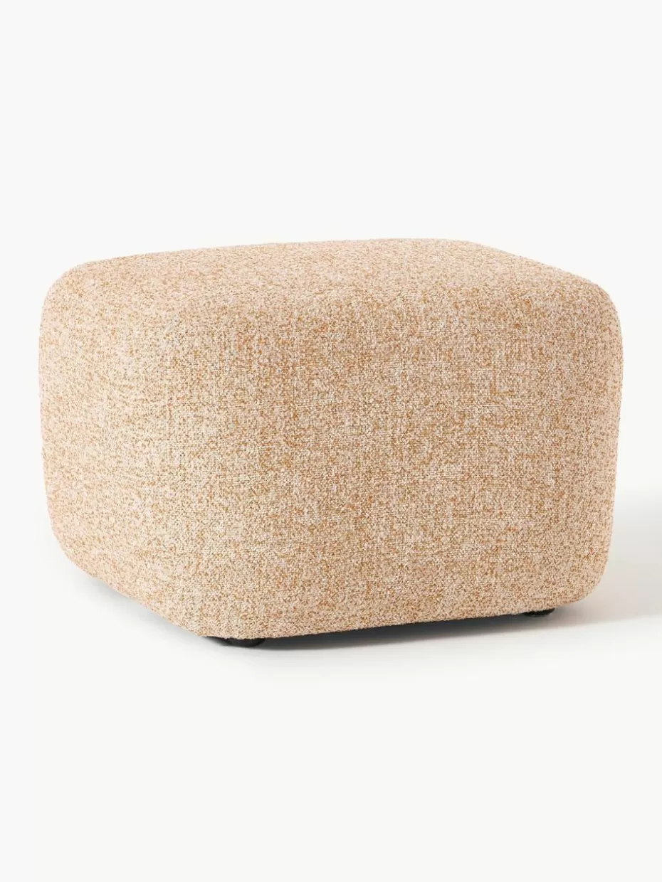 Hocker | Sofaserien-Westwing Collection Sofa-Hocker Wolke aus Bouclé Bouclé Orange