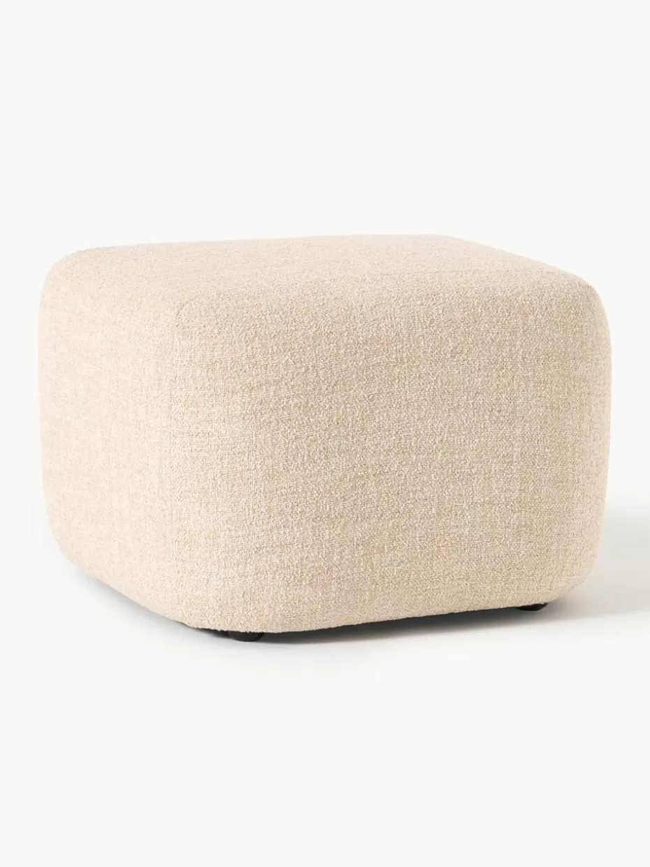 Hocker | Sofaserien-Westwing Collection Sofa-Hocker Wolke aus Bouclé Bouclé Peach