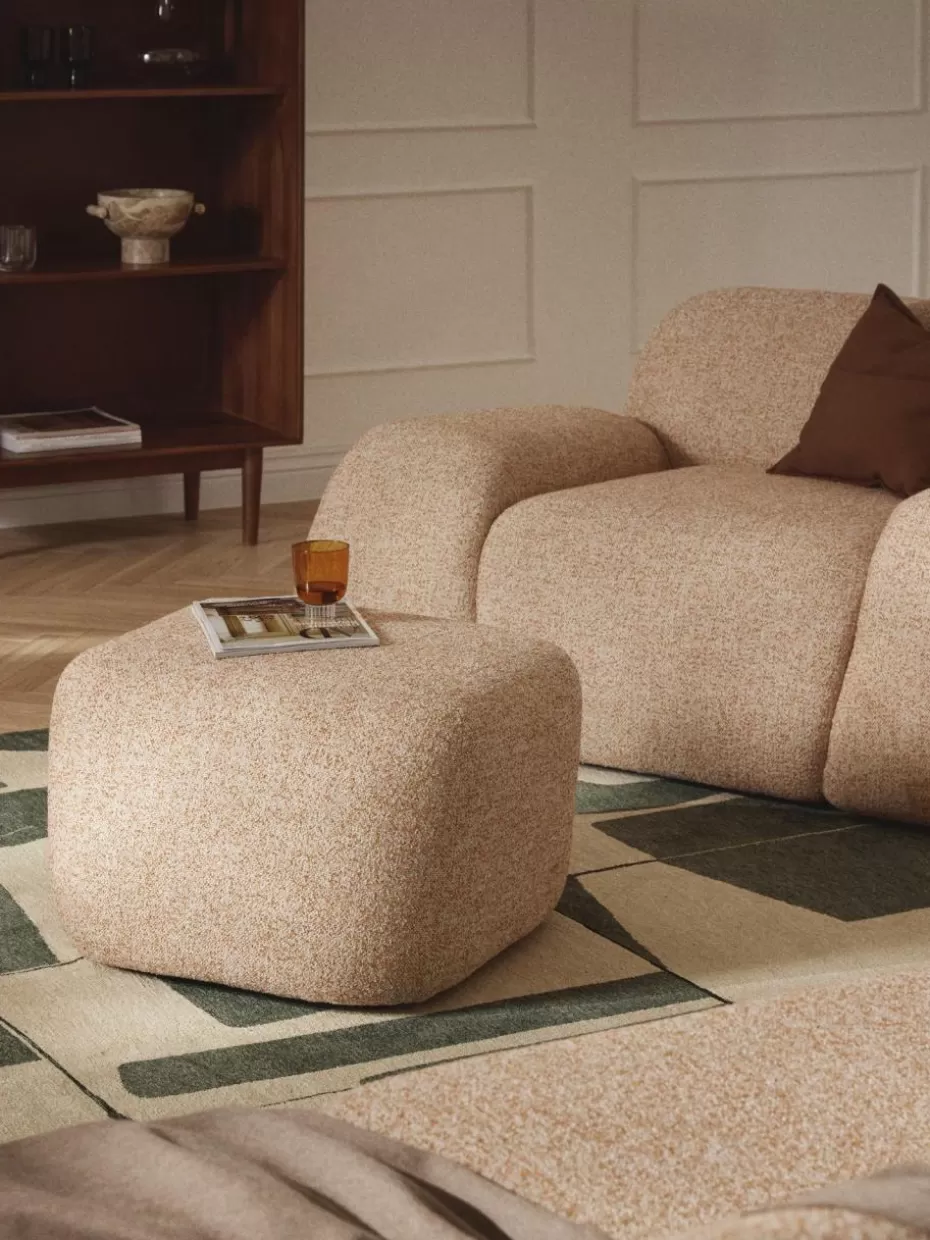 Hocker | Sofaserien-Westwing Collection Sofa-Hocker Wolke aus Bouclé Bouclé Orange