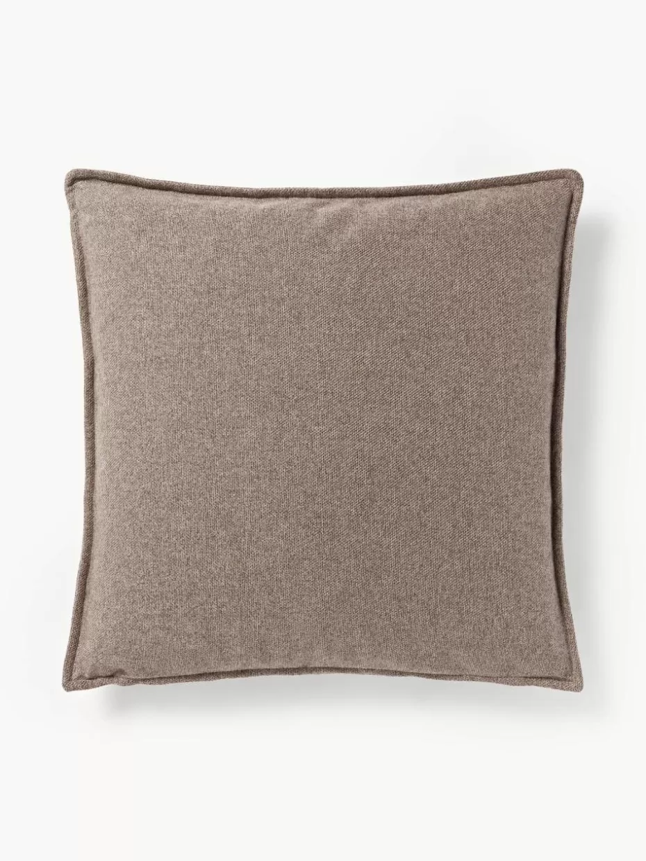 Sofakissen-Westwing Collection Sofa-Kissen Lennon Webstoff Taupe