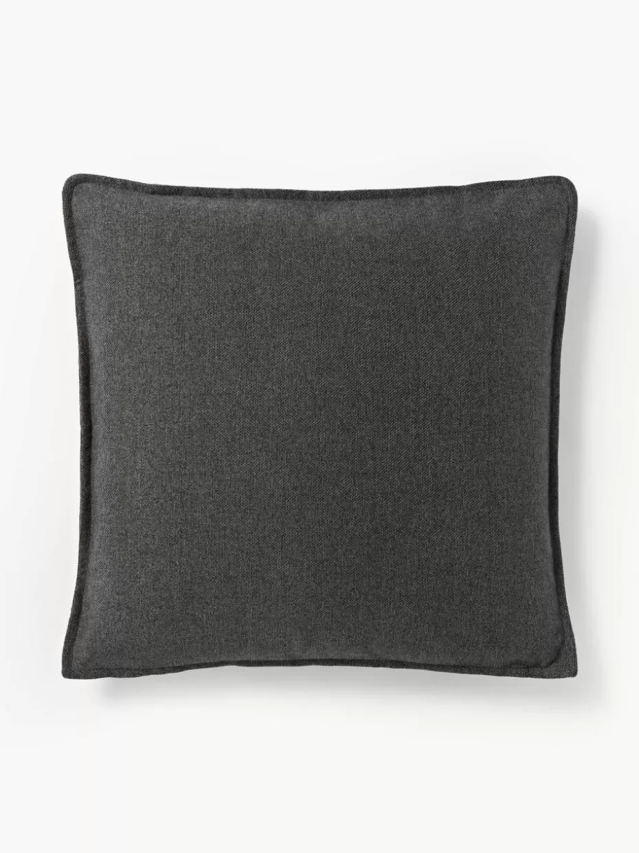 Sofakissen-Westwing Collection Sofa-Kissen Lennon Webstoff Anthrazit