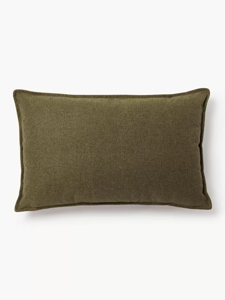 Sofakissen-Westwing Collection Sofa-Kissen Lennon Webstoff Olivgrün