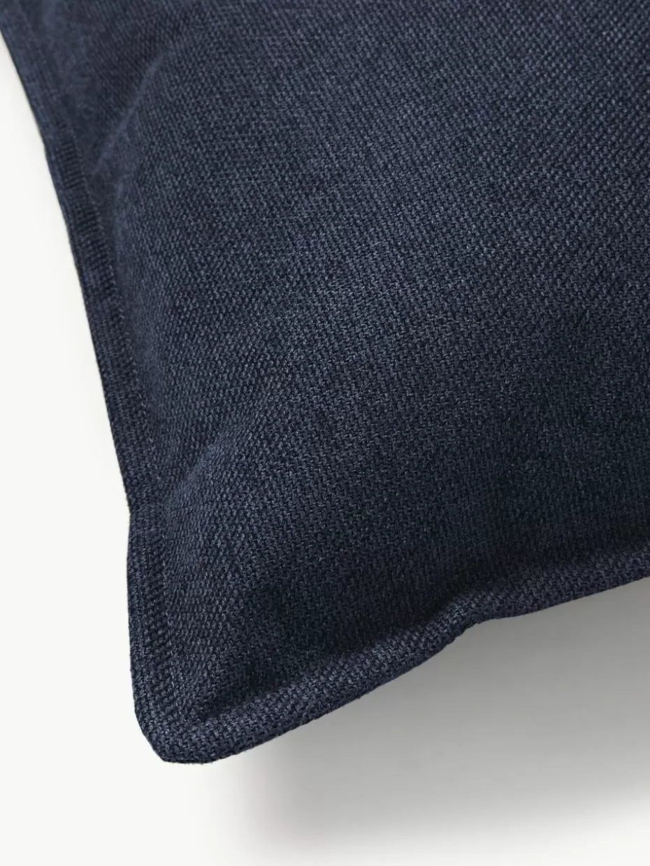 Sofakissen-Westwing Collection Sofa-Kissen Lennon Webstoff Dunkelblau