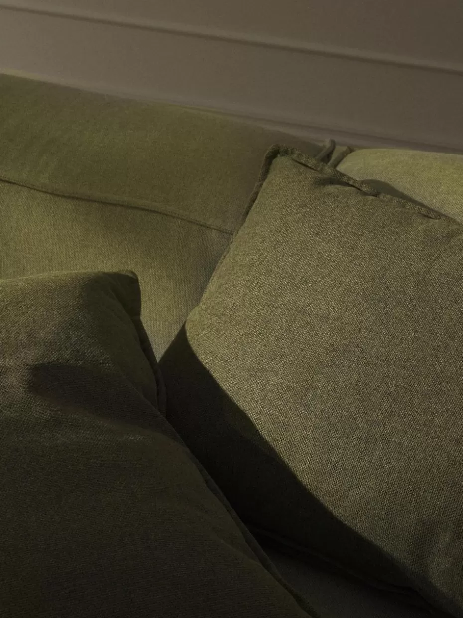 Sofakissen-Westwing Collection Sofa-Kissen Lennon Webstoff Olivgrün