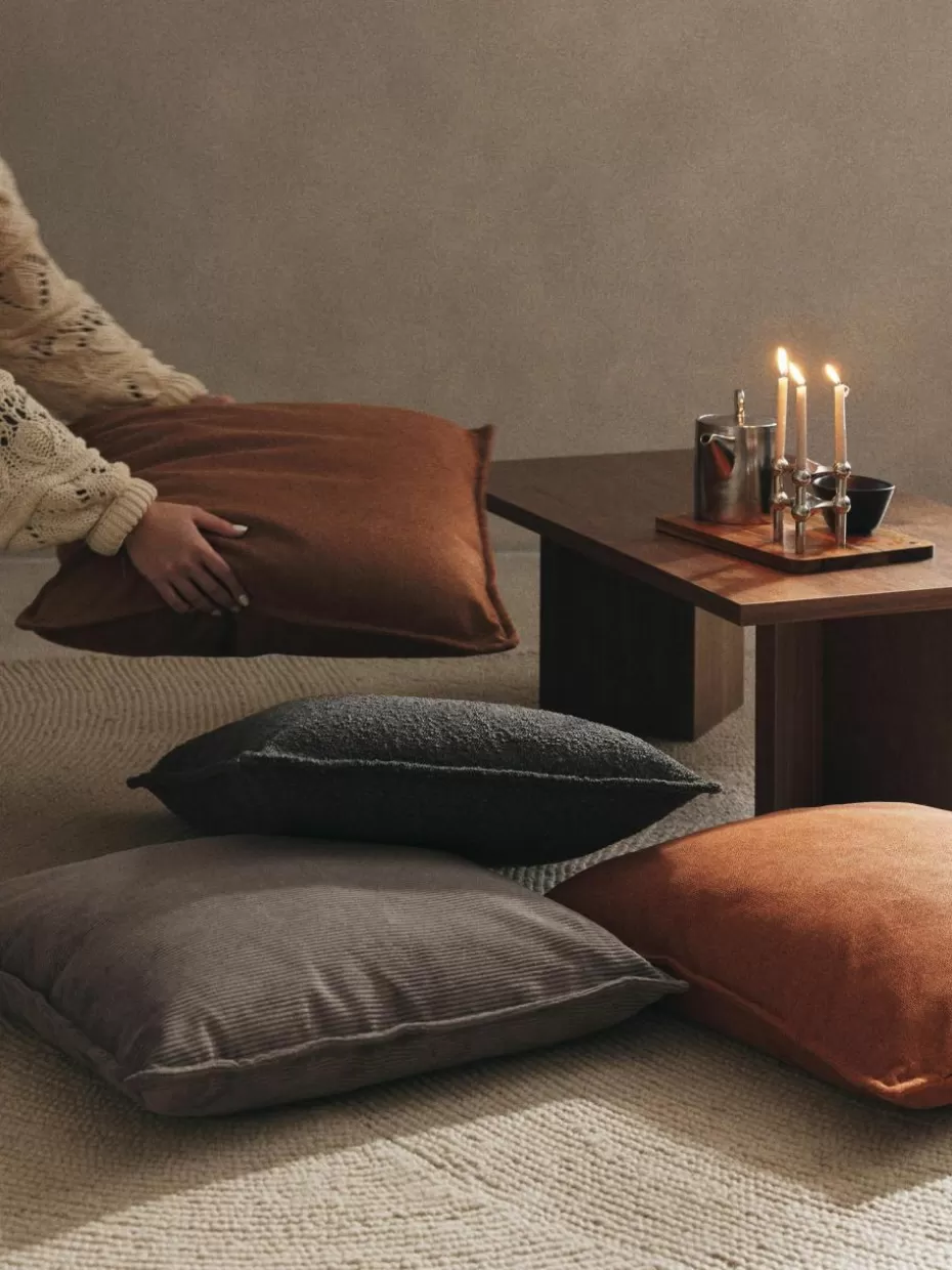 Sofakissen-Westwing Collection Sofa-Kissen Lennon Webstoff Terrakotta