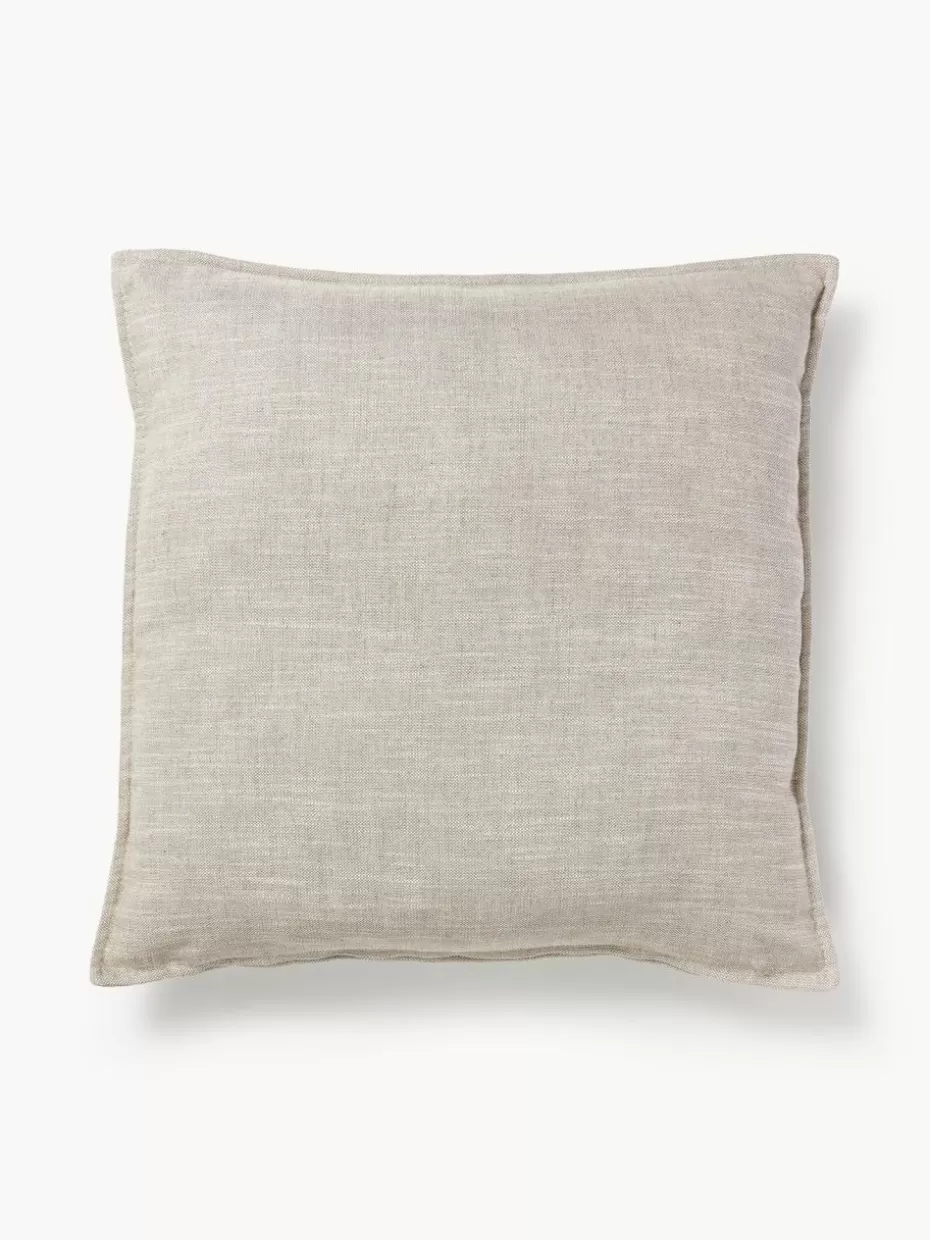 Sofakissen-Westwing Collection Sofa-Kissen Lennon aus Leinen-Mix Leinen-Mix Grau