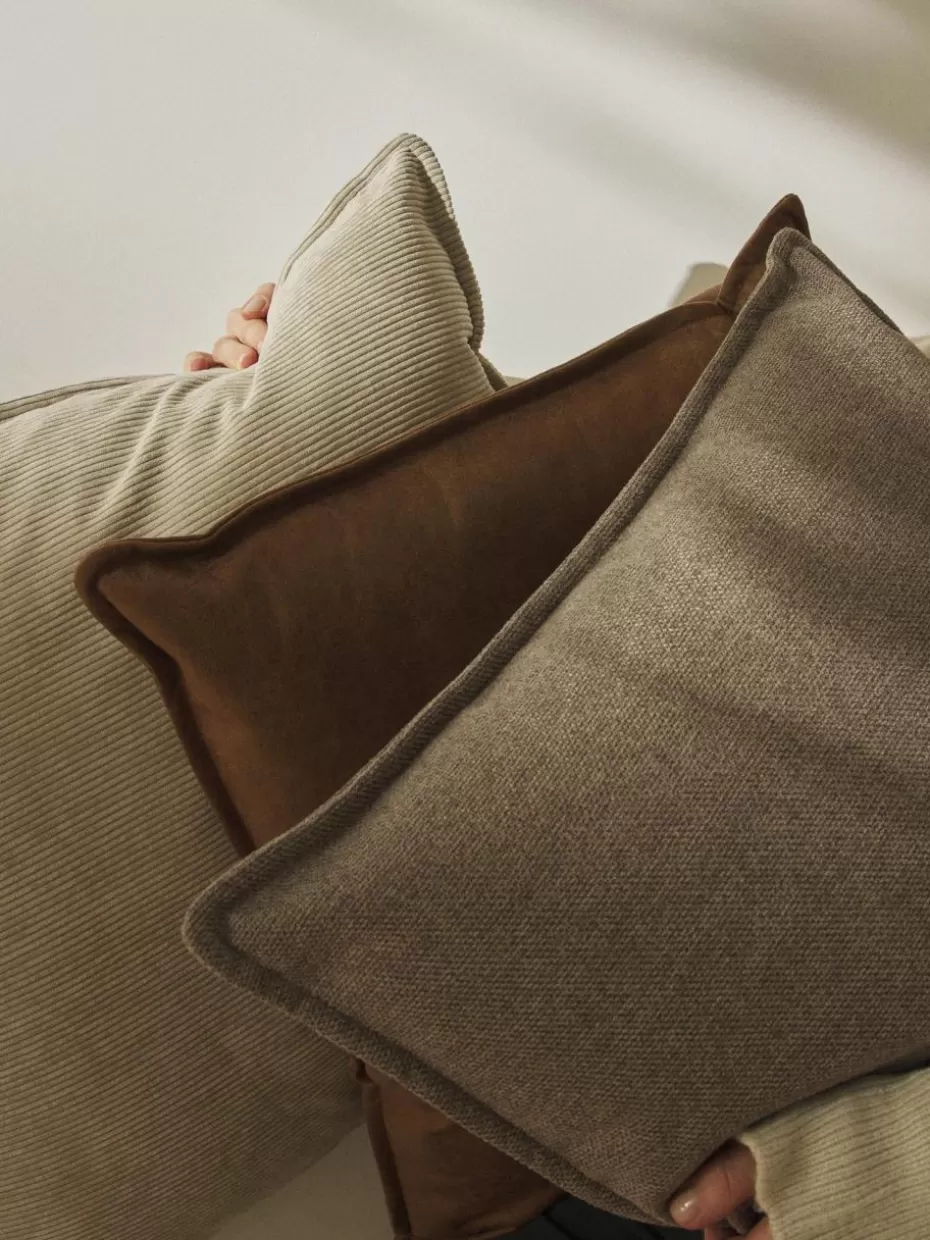 Sofakissen-Westwing Collection Sofa-Kissen Lennon aus recyceltem Leder Leder Braun