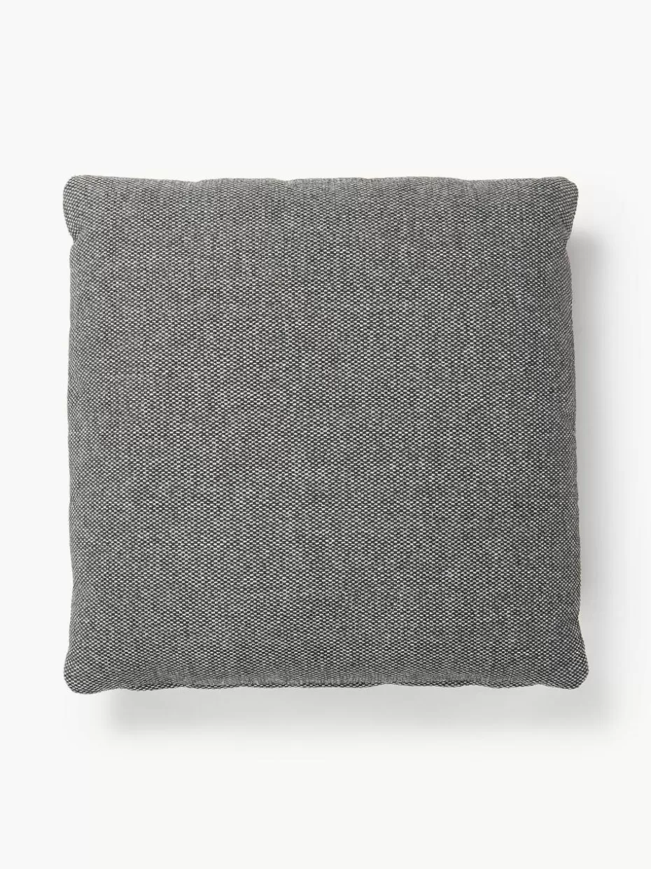 Sofakissen-Westwing Collection Sofa-Kissen Melva Webstoff Dunkelgrau
