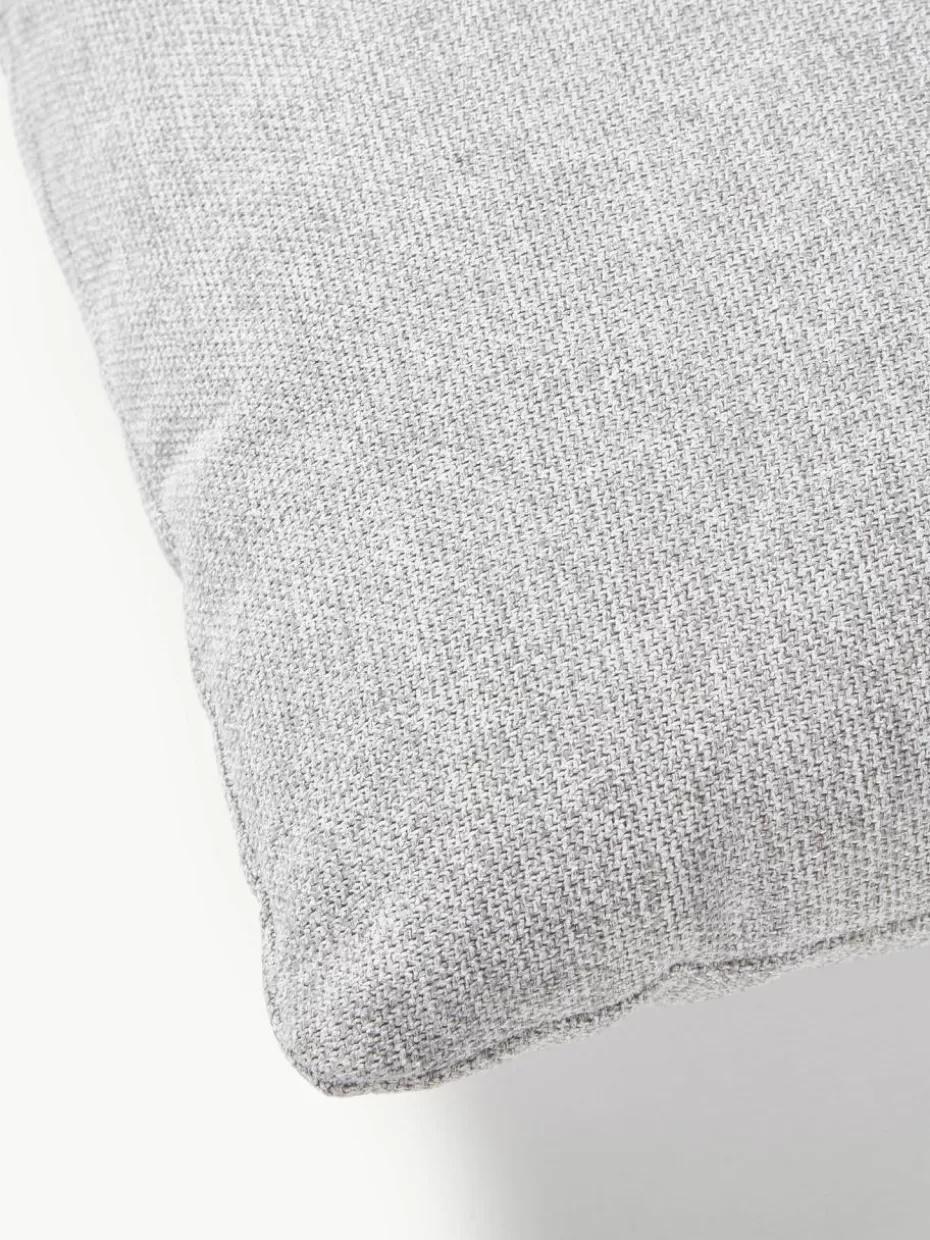 Sofakissen-Westwing Collection Sofa-Kissen Melva Webstoff Hellgrau