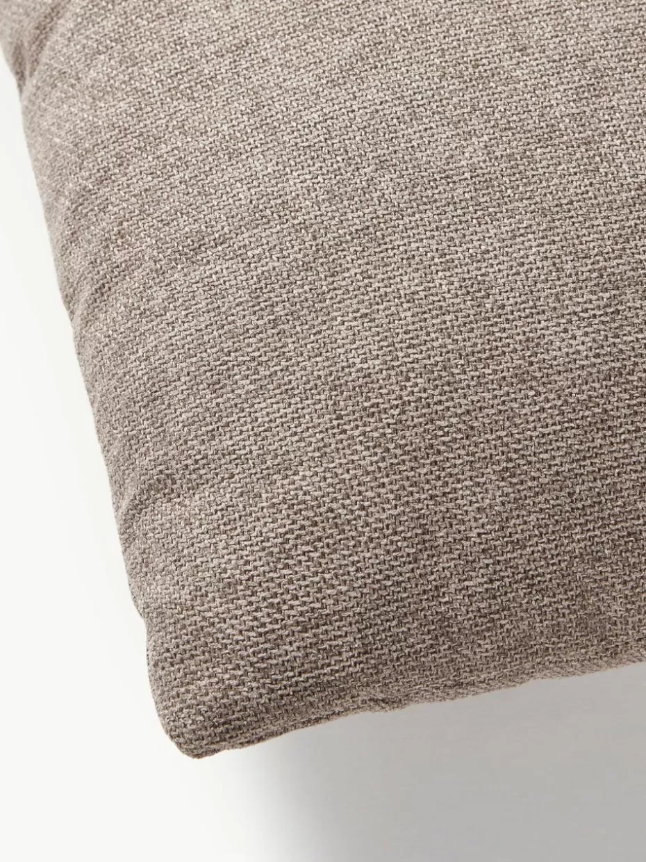 Sofakissen-Westwing Collection Sofa-Kissen Melva Webstoff Taupe