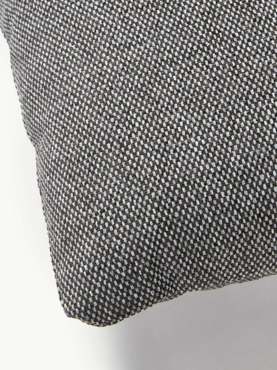 Sofakissen-Westwing Collection Sofa-Kissen Melva Webstoff Dunkelgrau