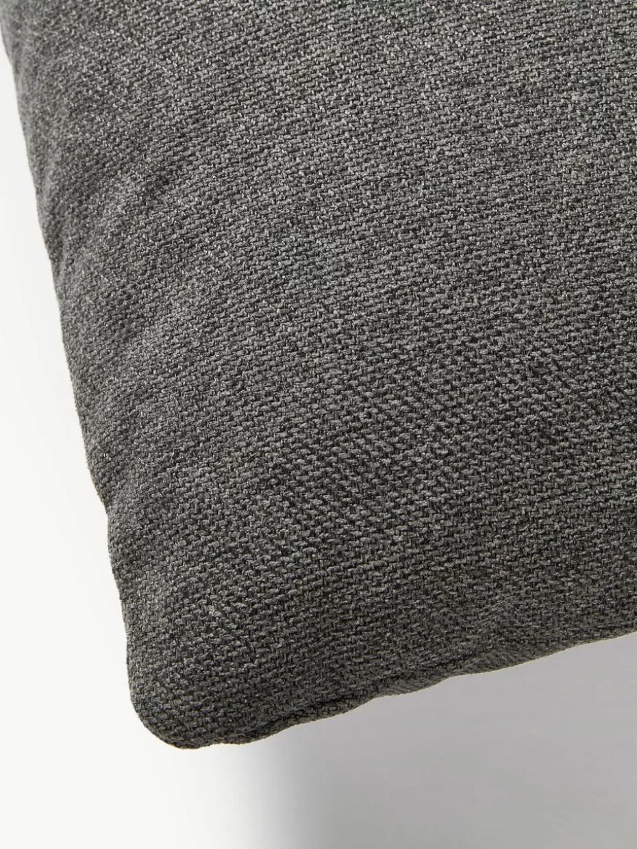 Sofakissen-Westwing Collection Sofa-Kissen Melva Webstoff Anthrazit