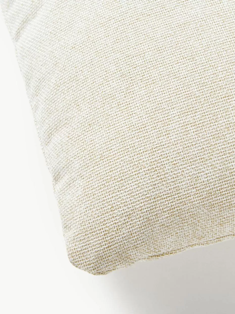 Sofakissen-Westwing Collection Sofa-Kissen Melva Webstoff Off White