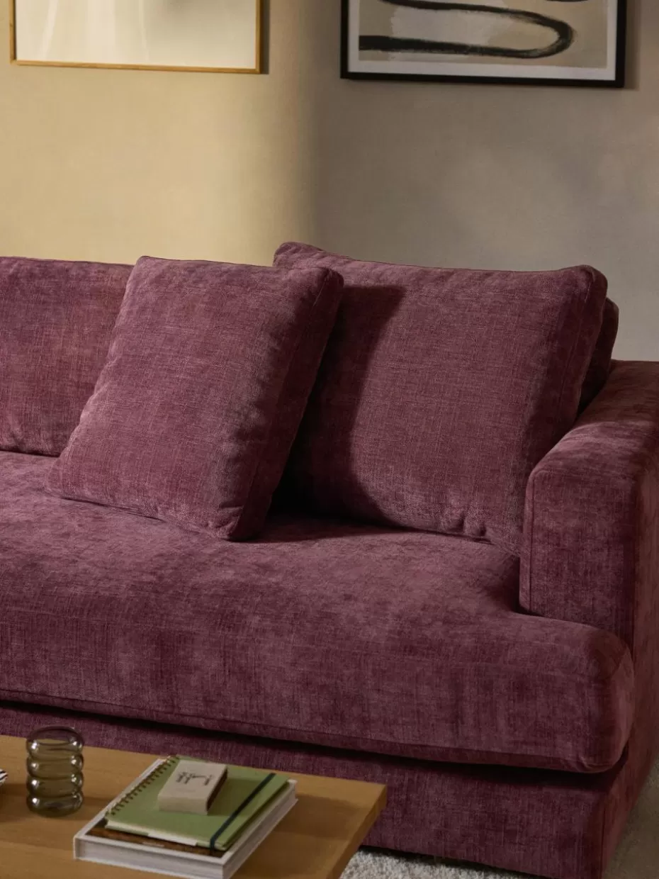 Sofakissen | Sofaserien-Westwing Collection Sofa-Kissen Tribeca Webstoff Aubergine