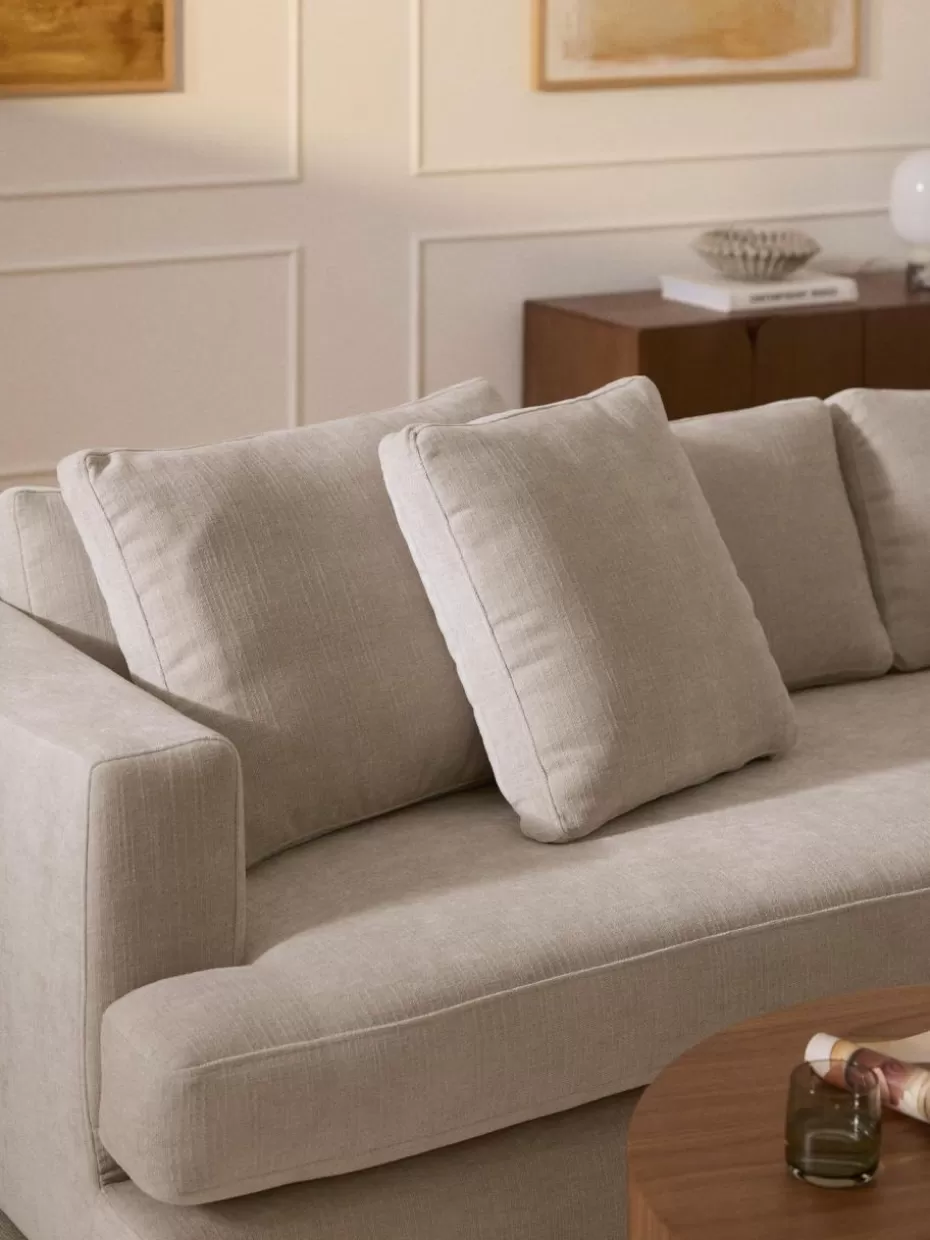 Sofakissen | Sofaserien-Westwing Collection Sofa-Kissen Tribeca Webstoff Hellbeige