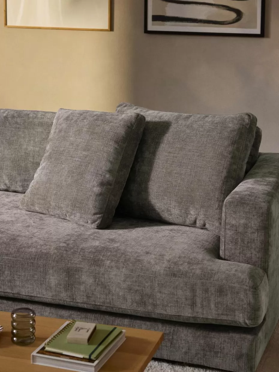 Sofakissen | Sofaserien-Westwing Collection Sofa-Kissen Tribeca Webstoff Taupe
