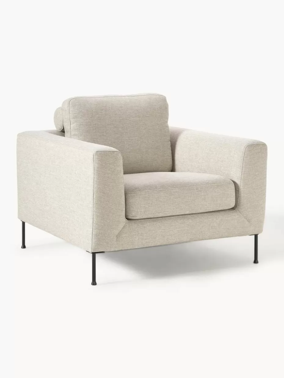 Sessel | Sofaserien-Westwing Collection Sofa-Sessel Cucita Webstoff Hellbeige