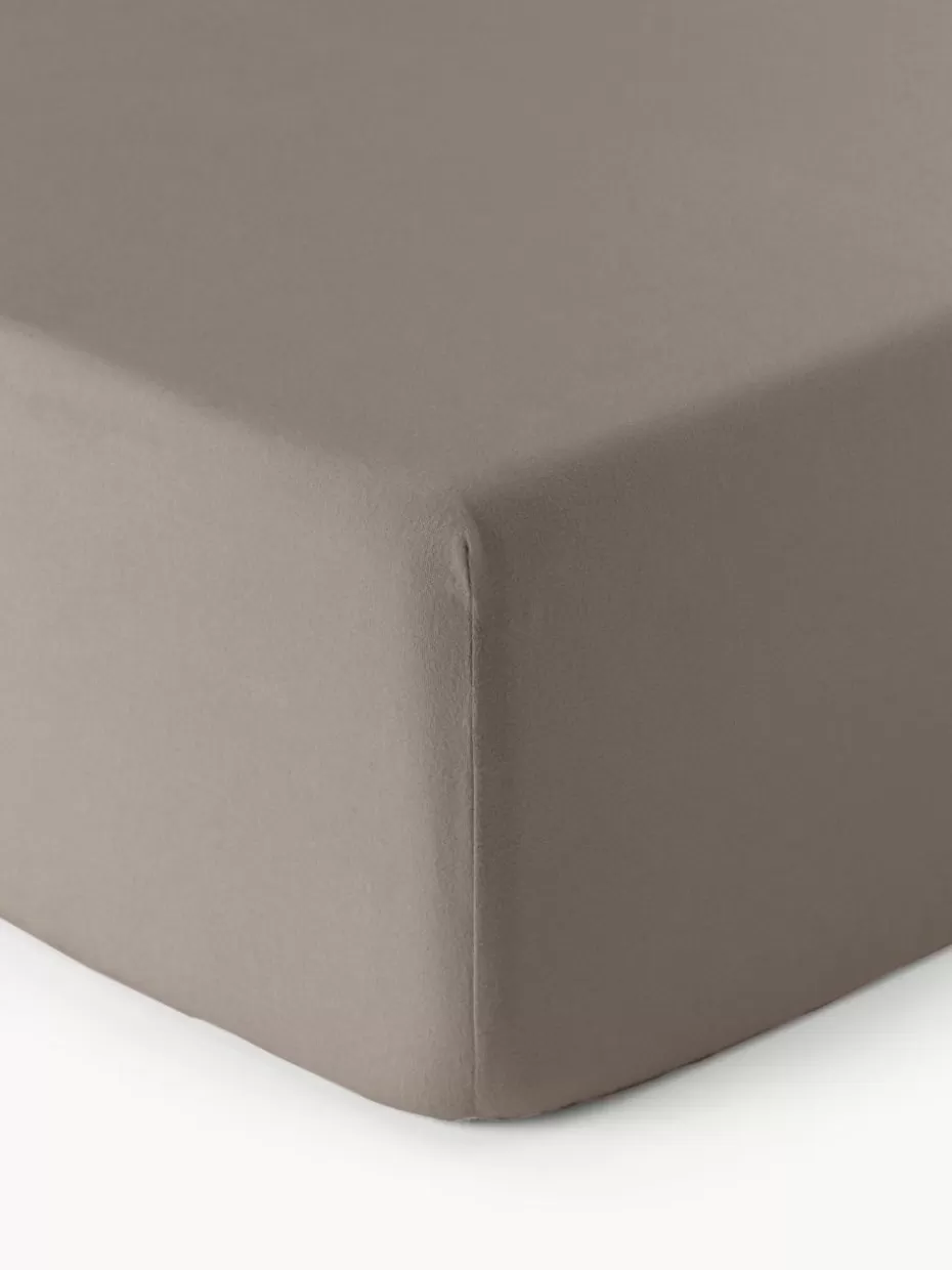 Spannbettlaken-Westwing Collection Spannbettlaken Biba, Flanell Taupe