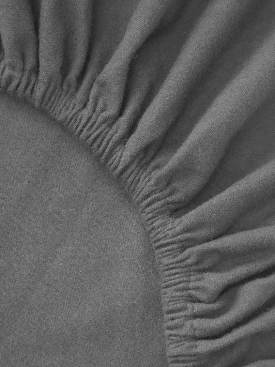 Spannbettlaken-Westwing Collection Spannbettlaken Biba, Flanell Dunkelgrau