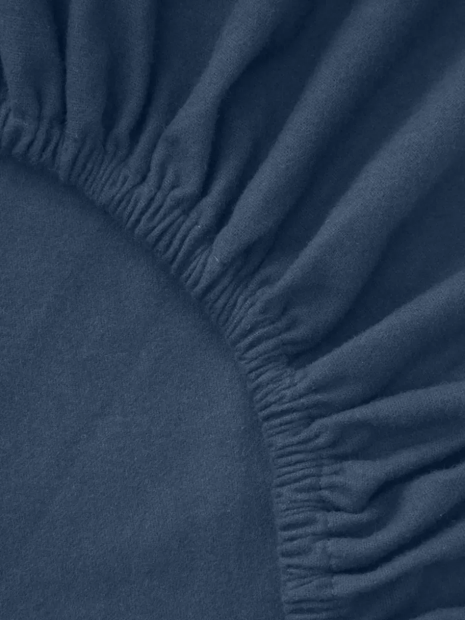 Spannbettlaken-Westwing Collection Spannbettlaken Biba, Flanell Dunkelblau