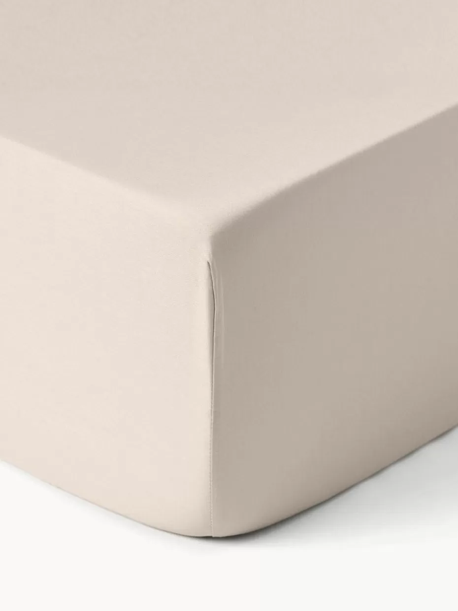 Spannbettlaken-Westwing Collection Spannbettlaken Comfort, Baumwollsatin Beige