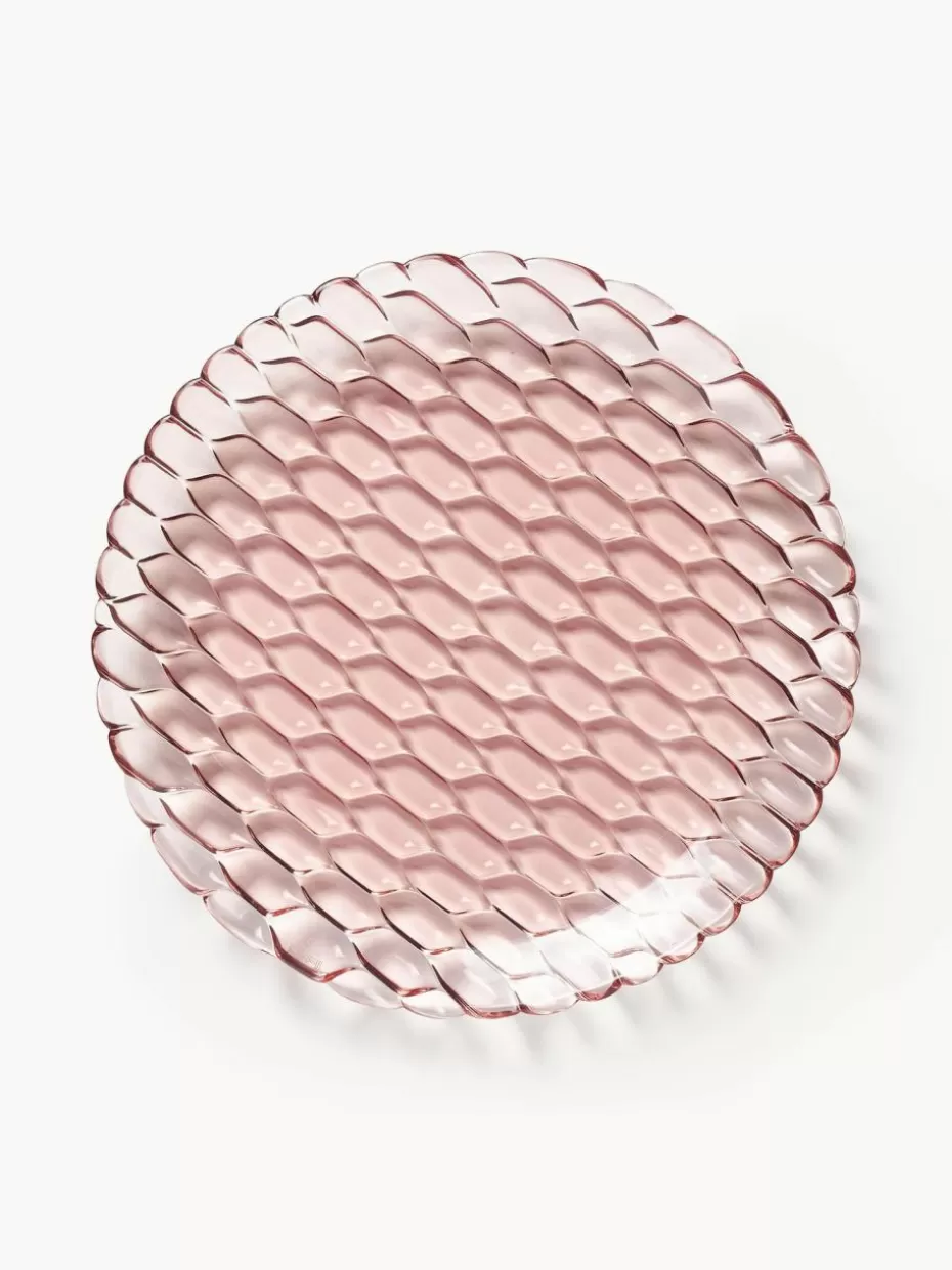 Teller-Kartell Speiseteller Jellies mit Strukturmuster, 4 Stück Hellrosa