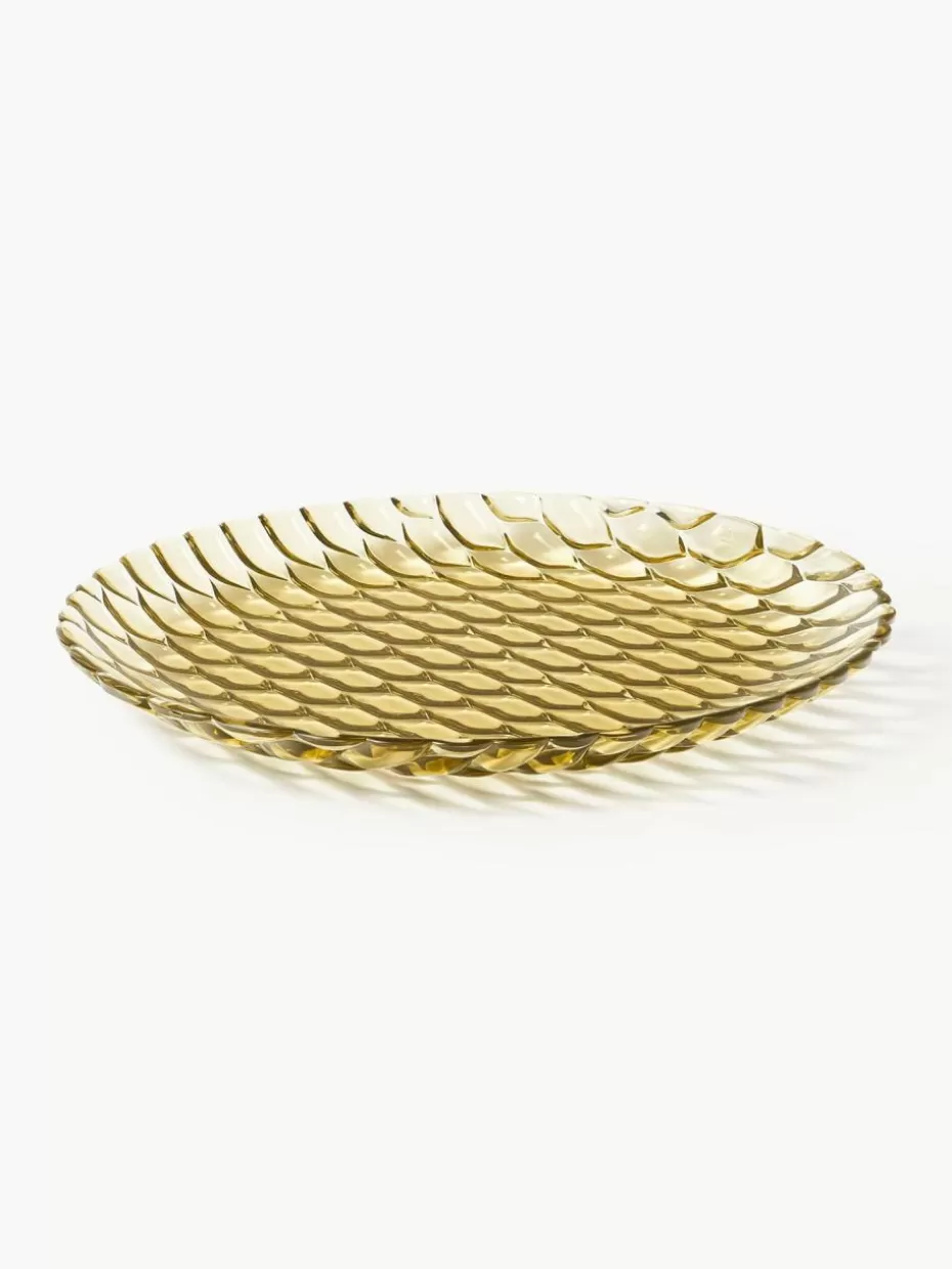Teller-Kartell Speiseteller Jellies mit Strukturmuster, 4 Stück Hellgelb
