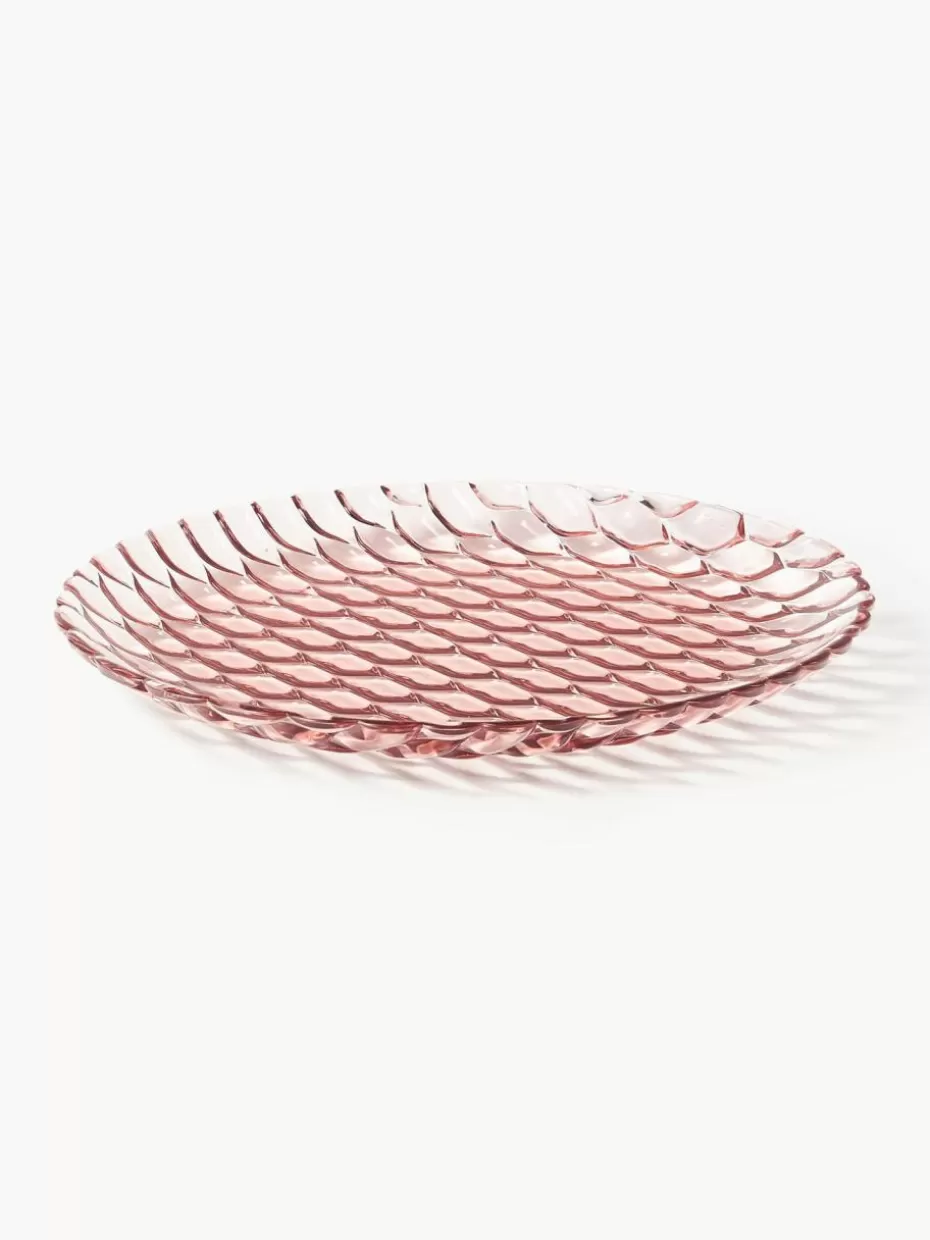 Teller-Kartell Speiseteller Jellies mit Strukturmuster, 4 Stück Hellrosa