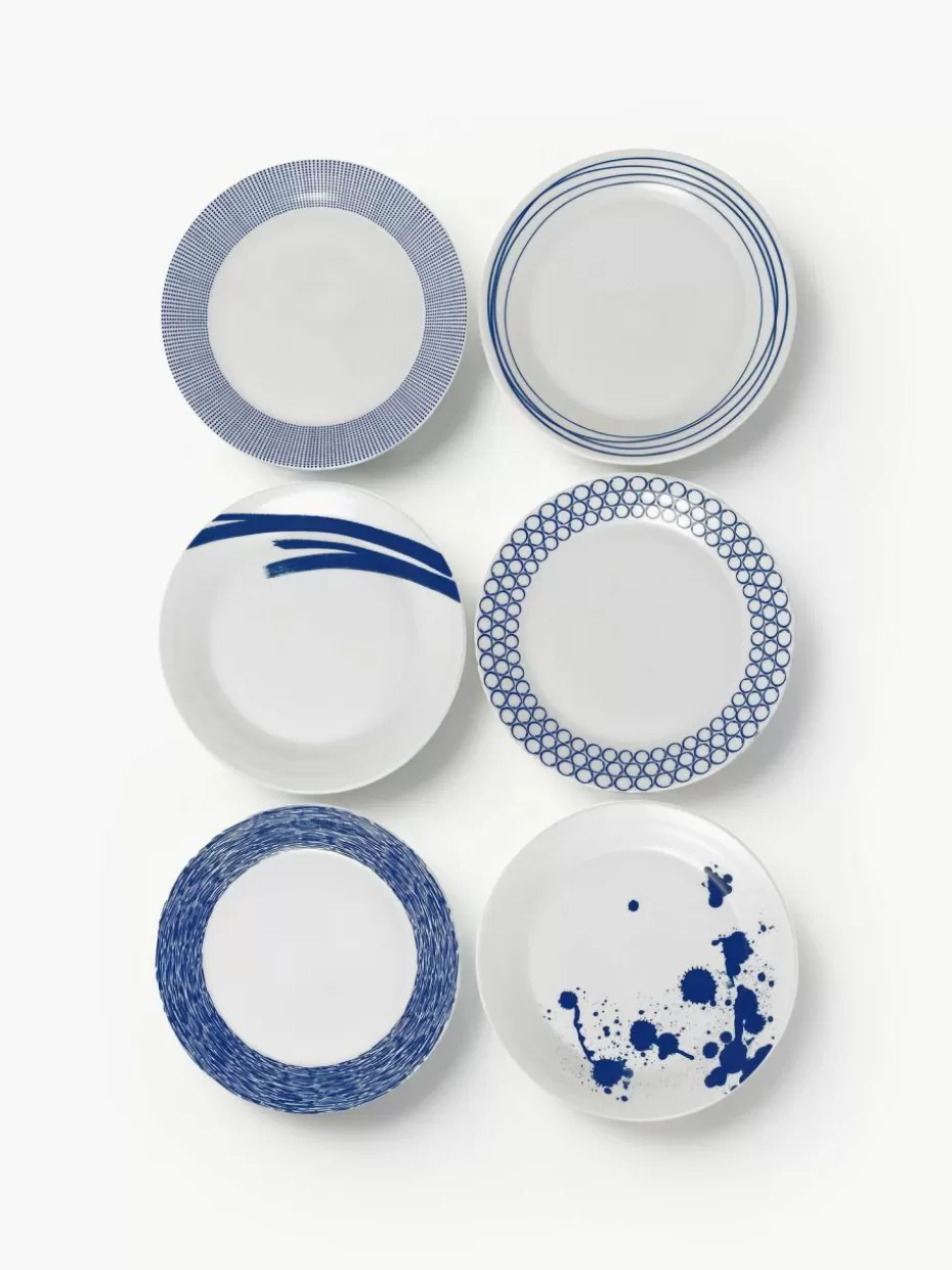 Teller-Royal Doulton Speiseteller Pacific Blue aus Porzellan, 6er-Set