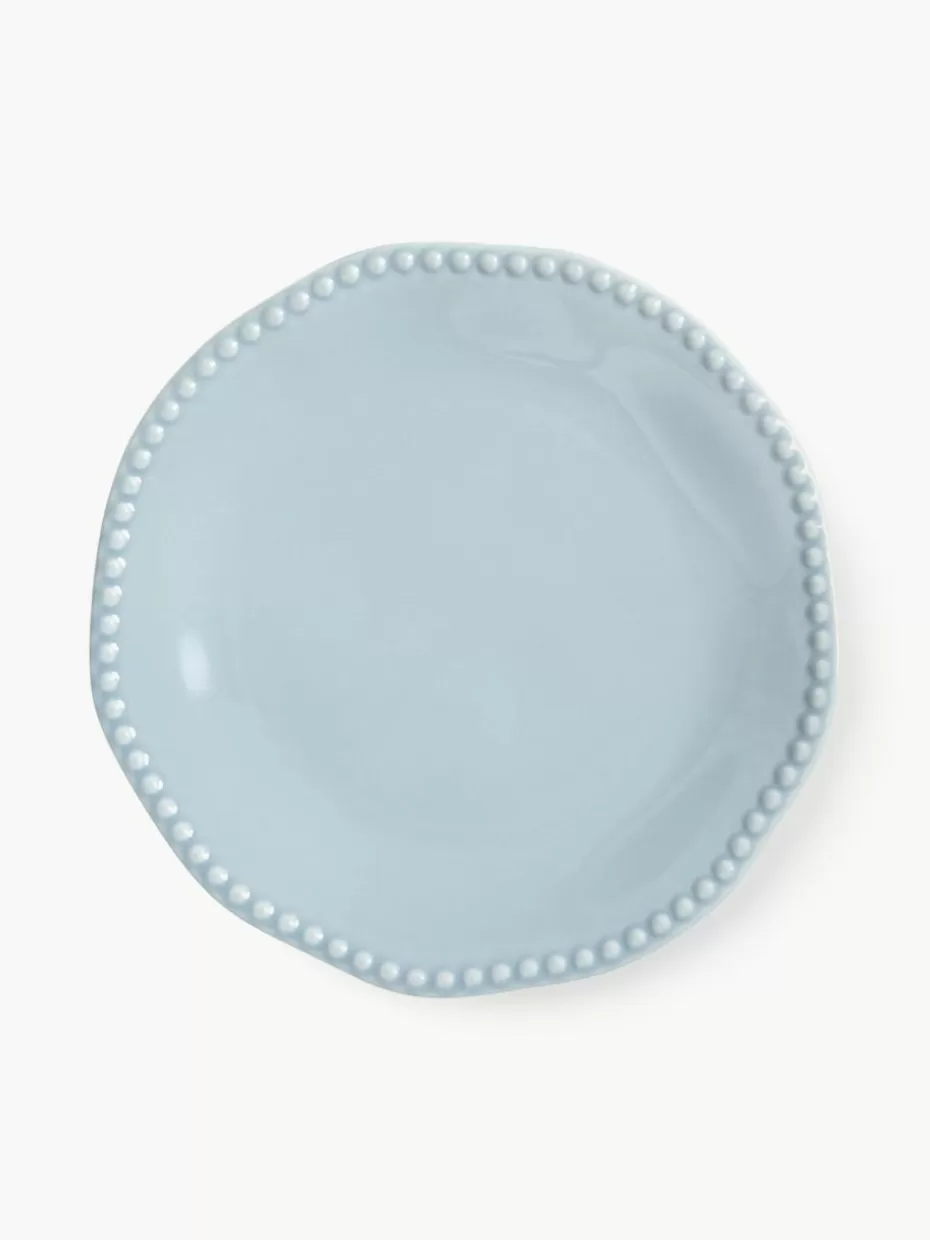 Teller-&k amsterdam Speiseteller Perle aus Fine Bone China, 2 Stück Hellblau