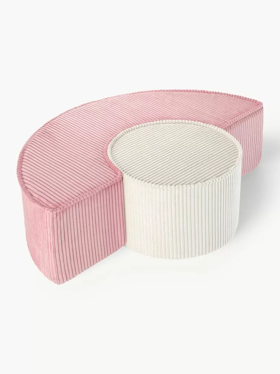 Sitzsäcke-Wigiwama Spiel-Set Arch aus Cord, 2-tlg. Cord Altrosa, Weiß