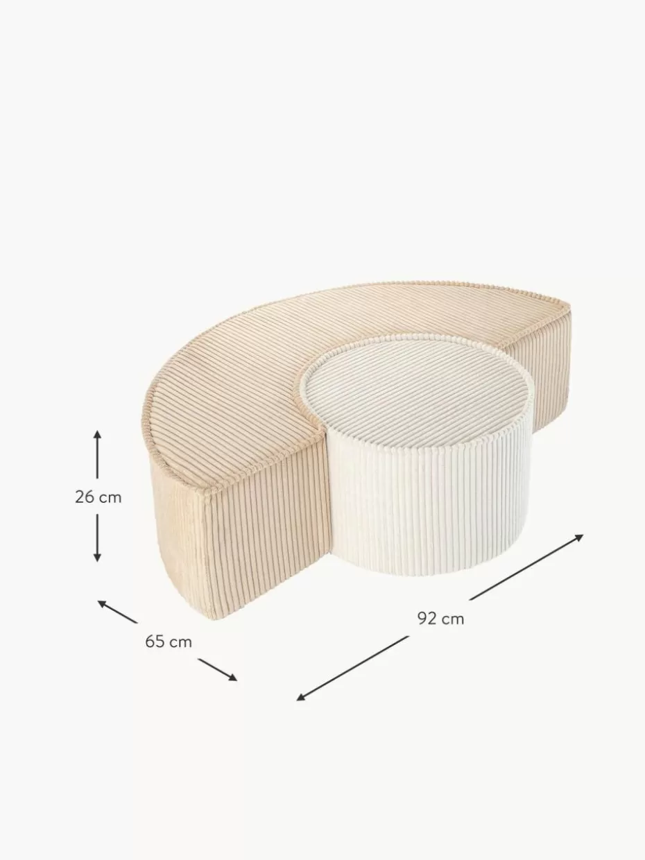 Sitzsäcke-Wigiwama Spiel-Set Arch aus Cord, 2-tlg. Cord Beige, Weiß
