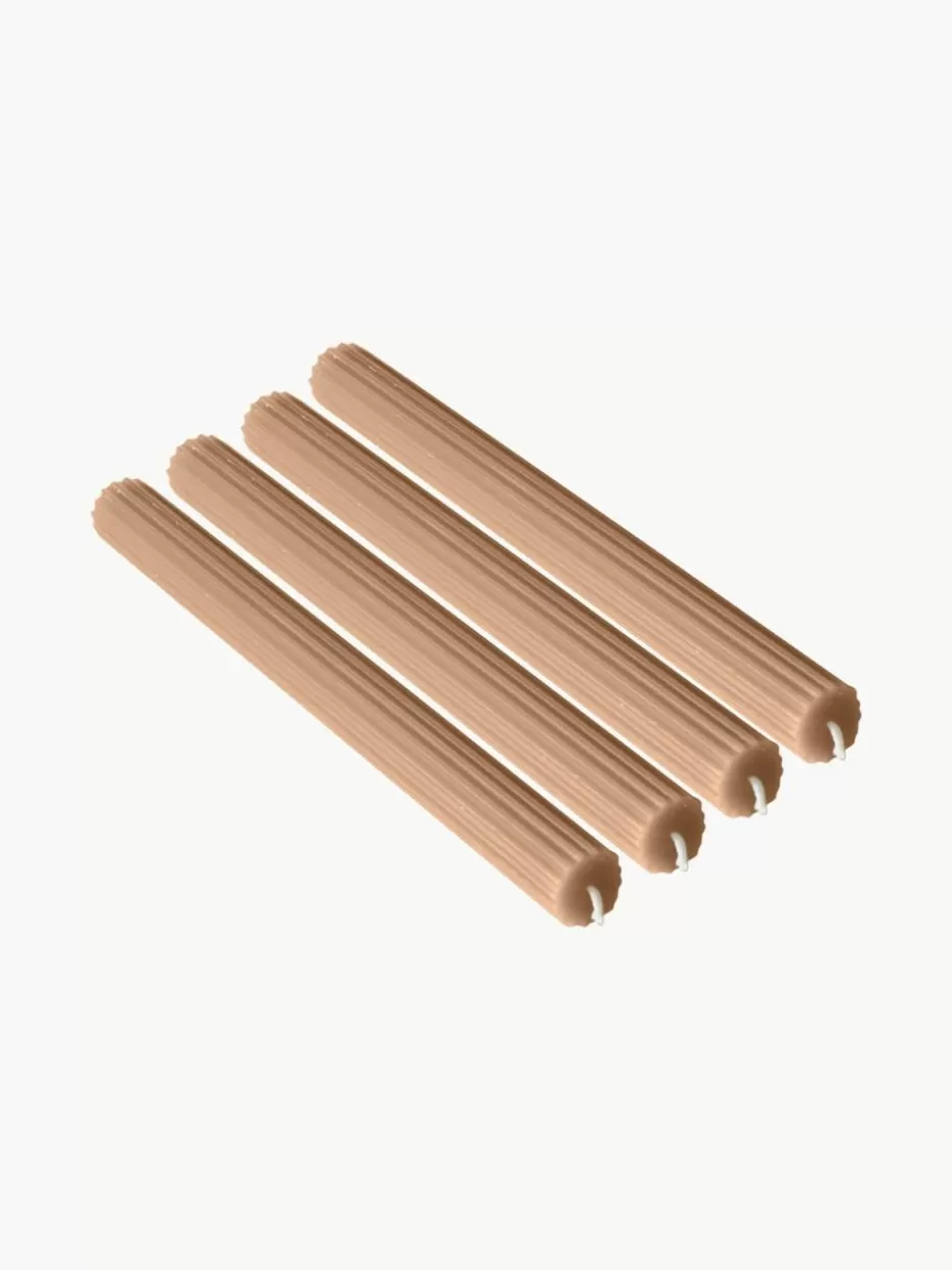 Kerzen-Westwing Stabkerzen Classic, 4 Stück Beige
