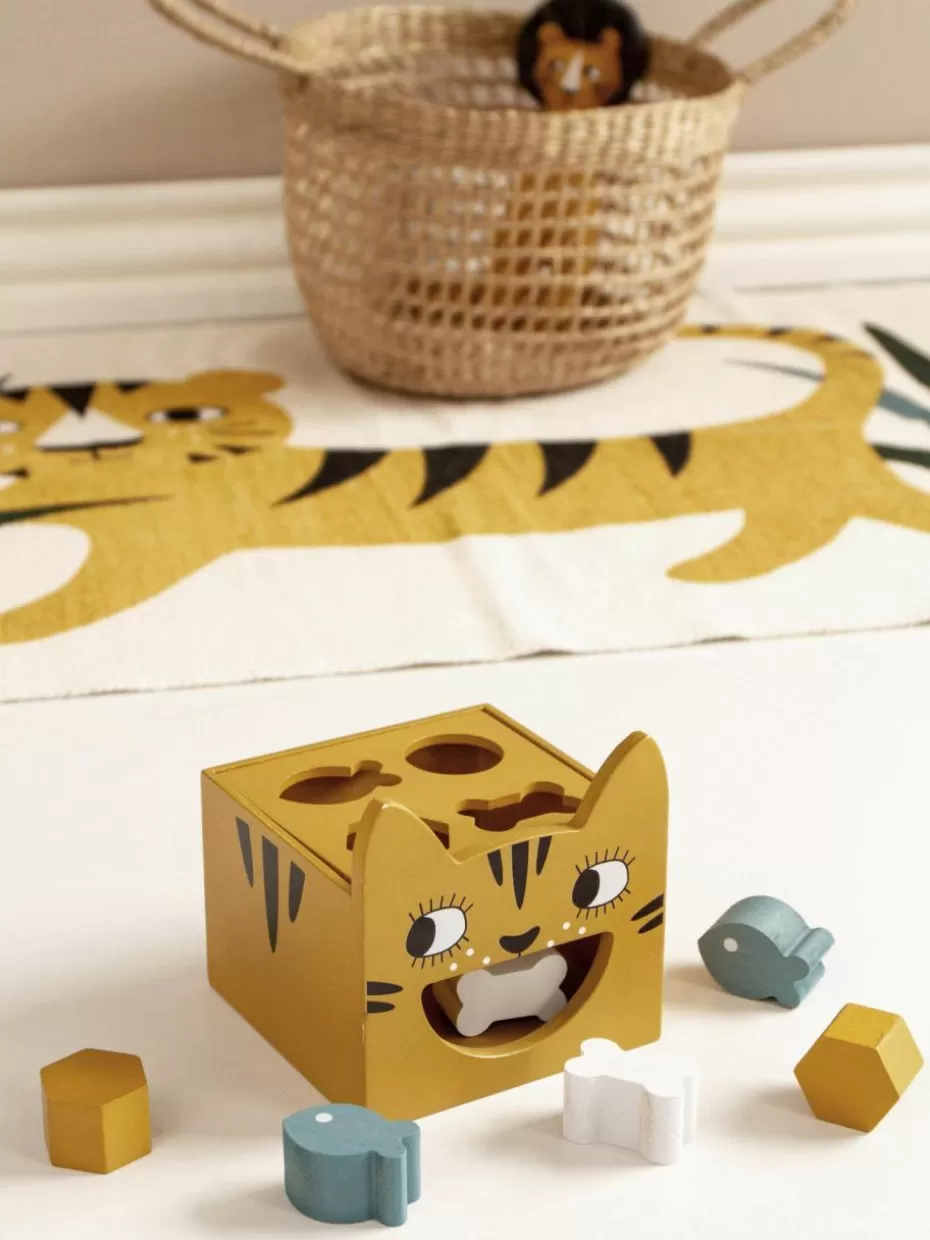 Spielzeug & Kuscheltiere-Roommate Steckspiel Tiger aus Birkenholz