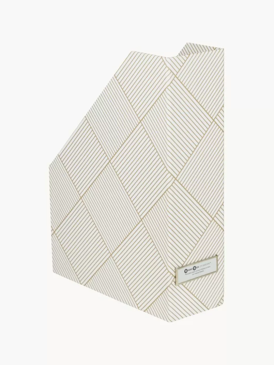 Bürobedarf-Bigso Box of Sweden Stehsammler Viola, 2 Stück Off White, Goldfarben