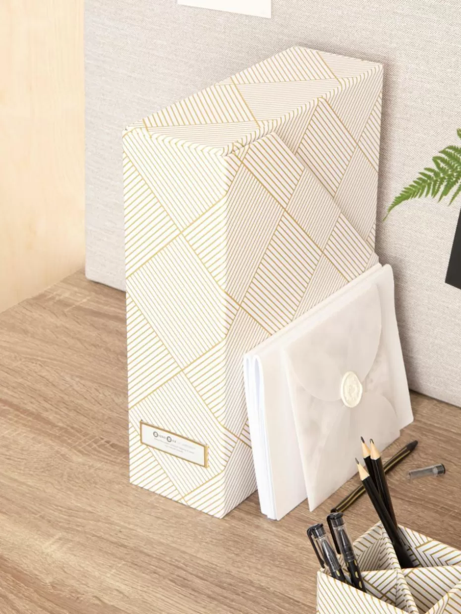 Bürobedarf-Bigso Box of Sweden Stehsammler Viola, 2 Stück Off White, Goldfarben