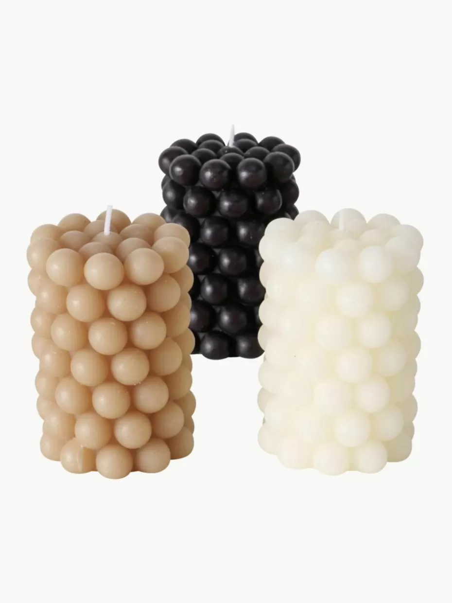 Kerzen-Westwing Stumpenkerzen Pearls, 3er-Set, H 10 cm