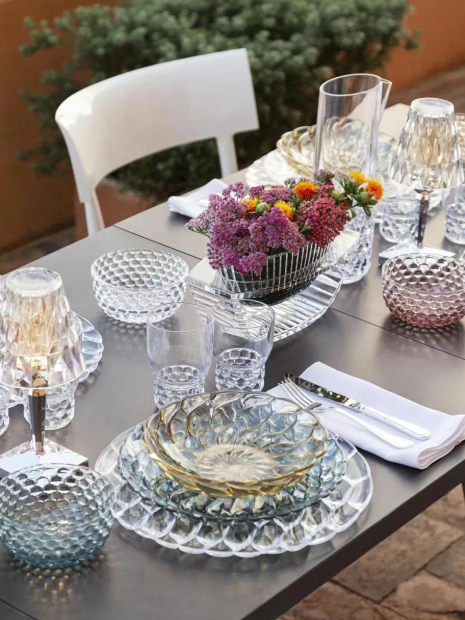 Teller-Kartell Suppenteller Jellies mit Strukturmuster, 4 Stück Hellgelb