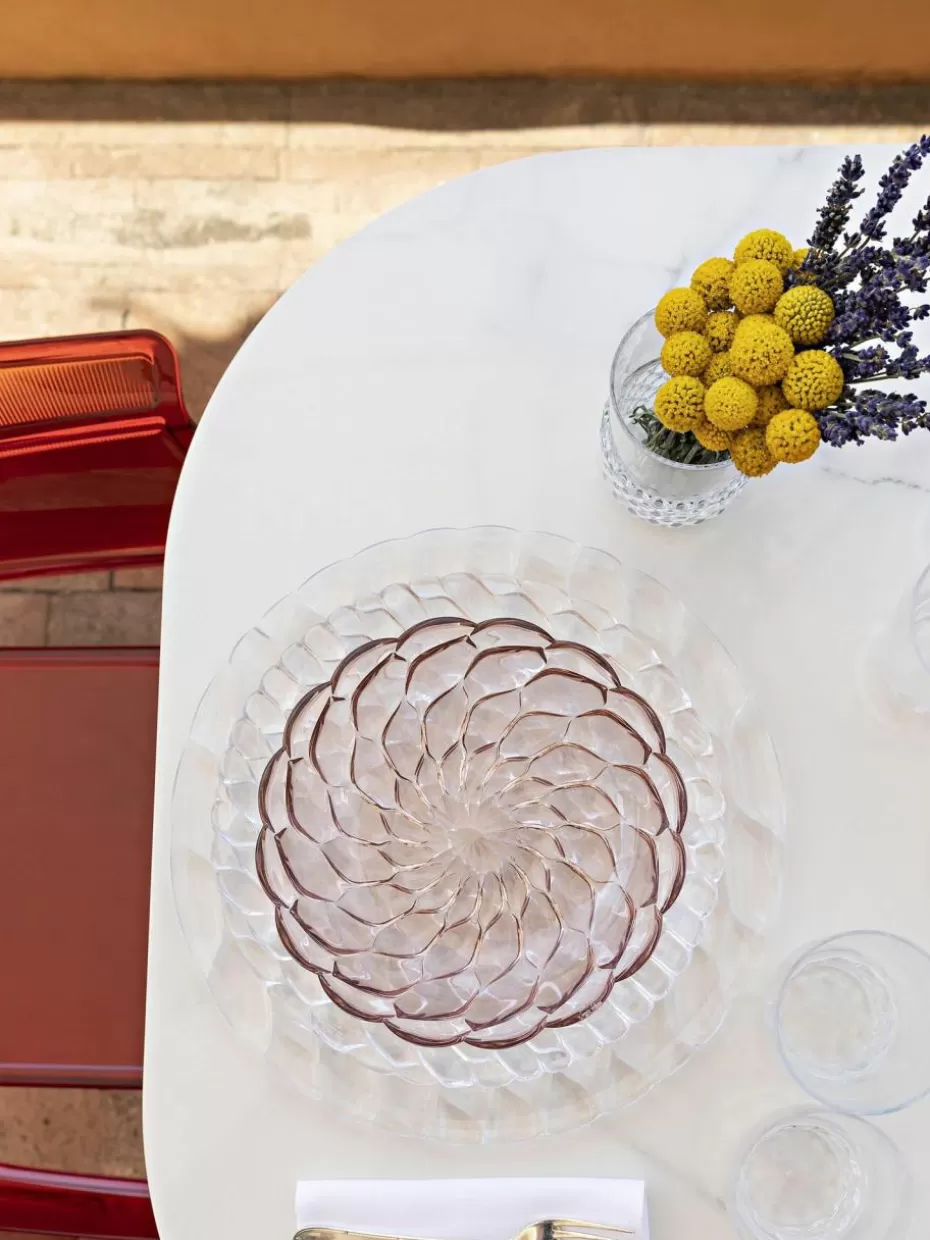 Teller-Kartell Suppenteller Jellies mit Strukturmuster, 4 Stück Hellrosa