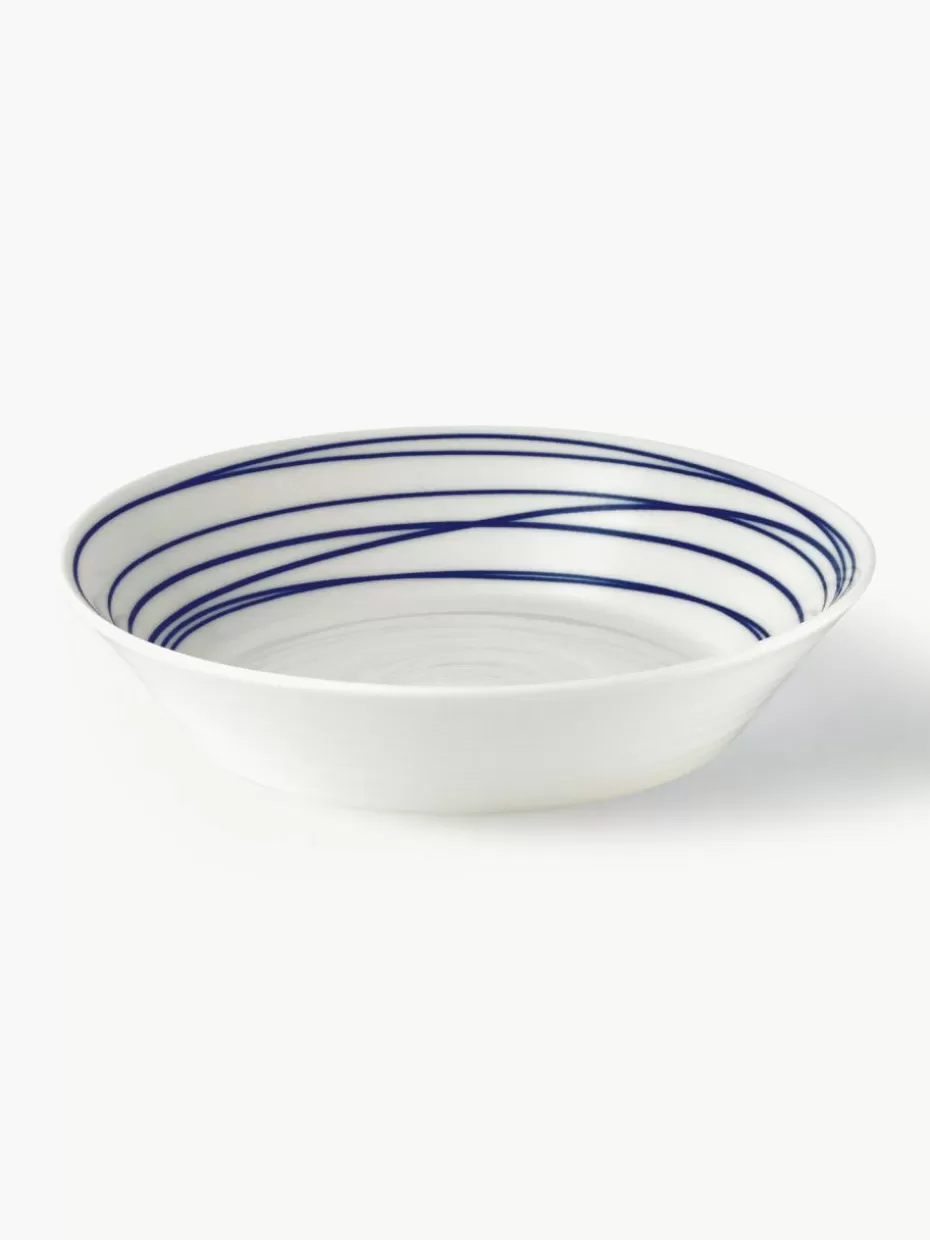 Teller-Royal Doulton Suppenteller Pacific Blue aus Porzellan Liniert