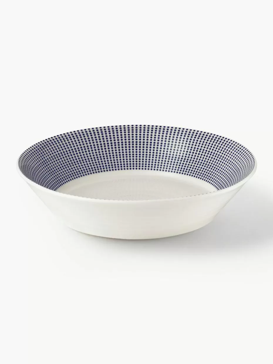 Teller-Royal Doulton Suppenteller Pacific Blue aus Porzellan Gepunktet