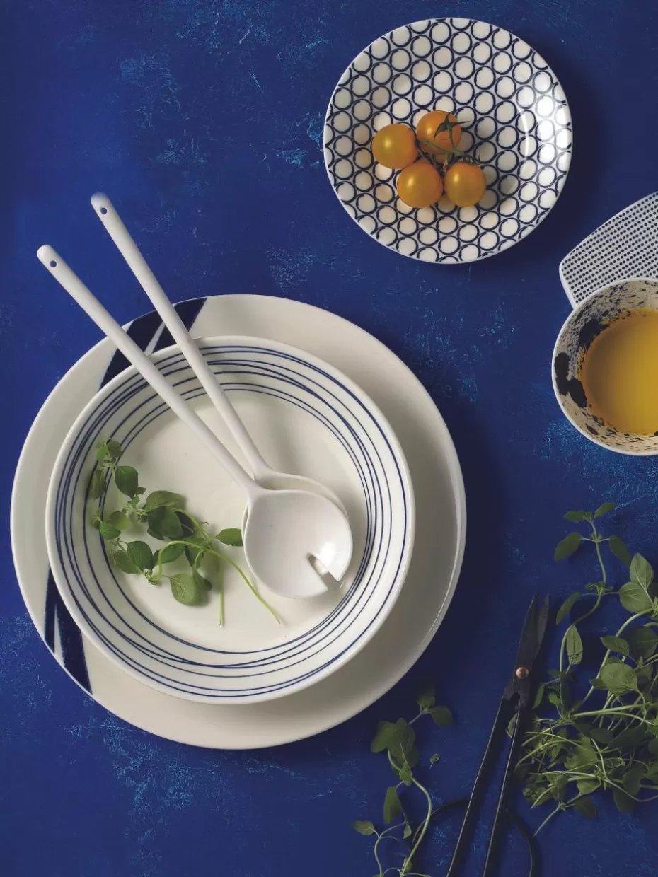 Teller-Royal Doulton Suppenteller Pacific Blue aus Porzellan Liniert