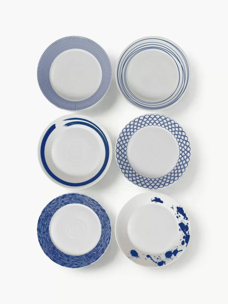 Teller-Royal Doulton Suppenteller Pacific Blue aus Porzellan, 6er-Set