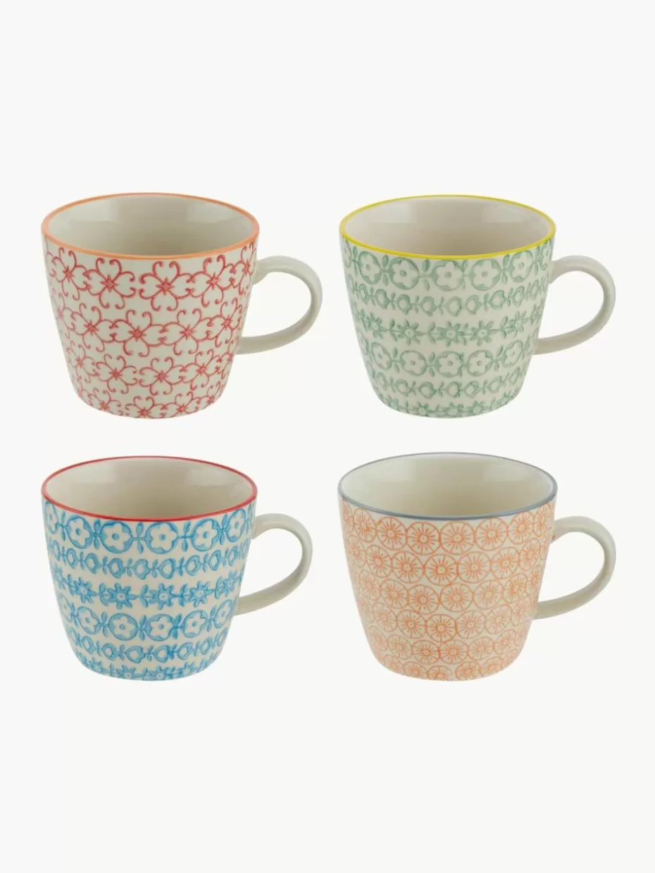 Tassen-Bloomingville Tassen Carla mit kleinem Muster, 4er-Set
