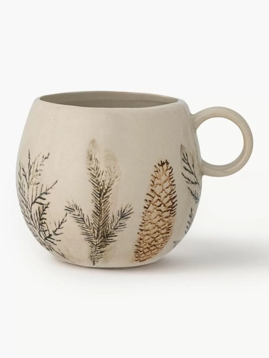 Weihnachtsgeschirr | Nordic Celebrations-Bloomingville Tassen Hollie mit Gräser-Motiv, 2 Stück